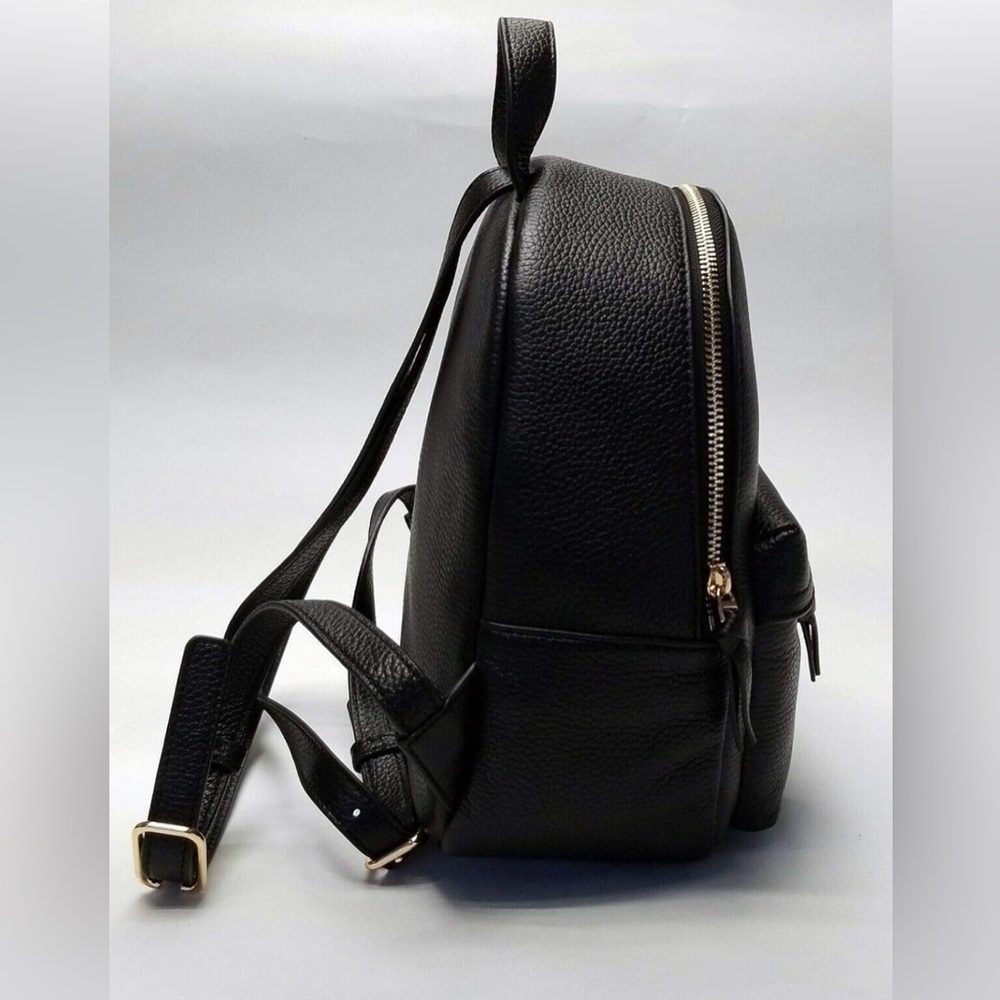 Tory Burch Black Pebbled Leather Mini Backpack with Gold Hardware - Picture 3 of 5